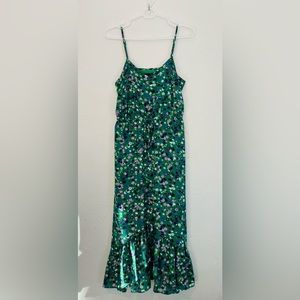 Donna Morgan Strappy V-neck Hi-low Midi Dress, Size 4, in Springy Floral Print